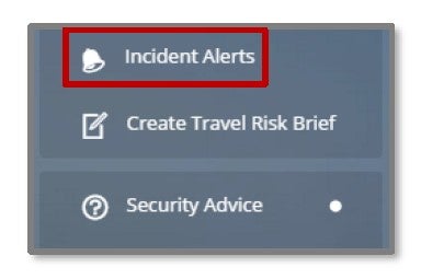 Personal incident alert screenshot - change setting