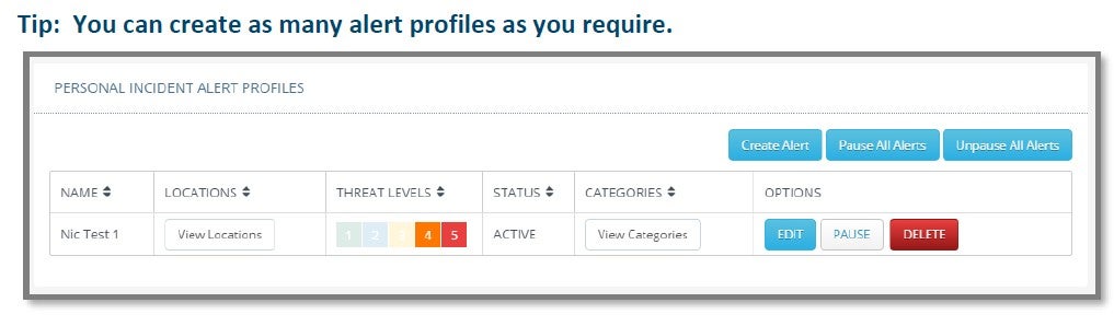 Personal incident alert screenshot tip
