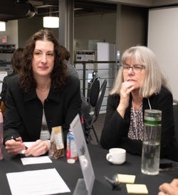 Leia Minaker and Donna Strickland at Breakout group