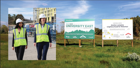 Two researchers in yellow vests 