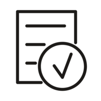 Checkmark icon beside document