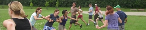 Past Waterloo psychology students at a sports day event