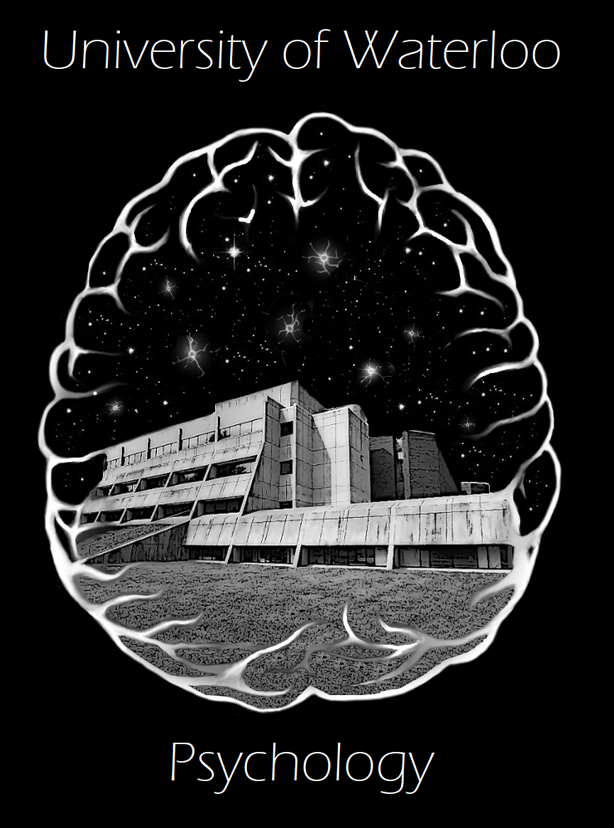 Image of Psychology Anthrolopology and Sociology Building surrounded by outline of a brain.