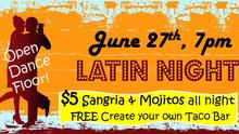 Latin Night information with dancers