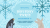 Winter Holiday Party Poster with snowflakes and penguins