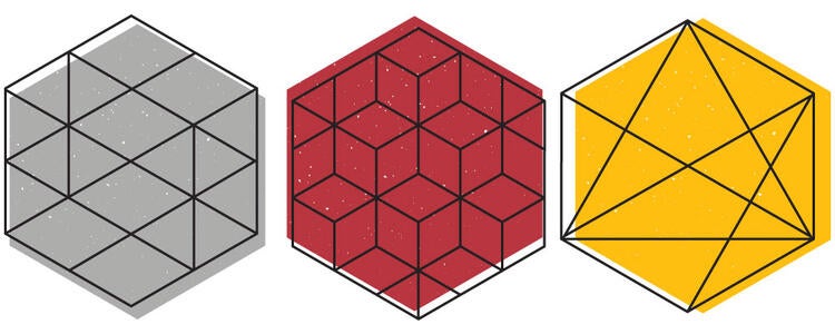 3 hexagons side by side