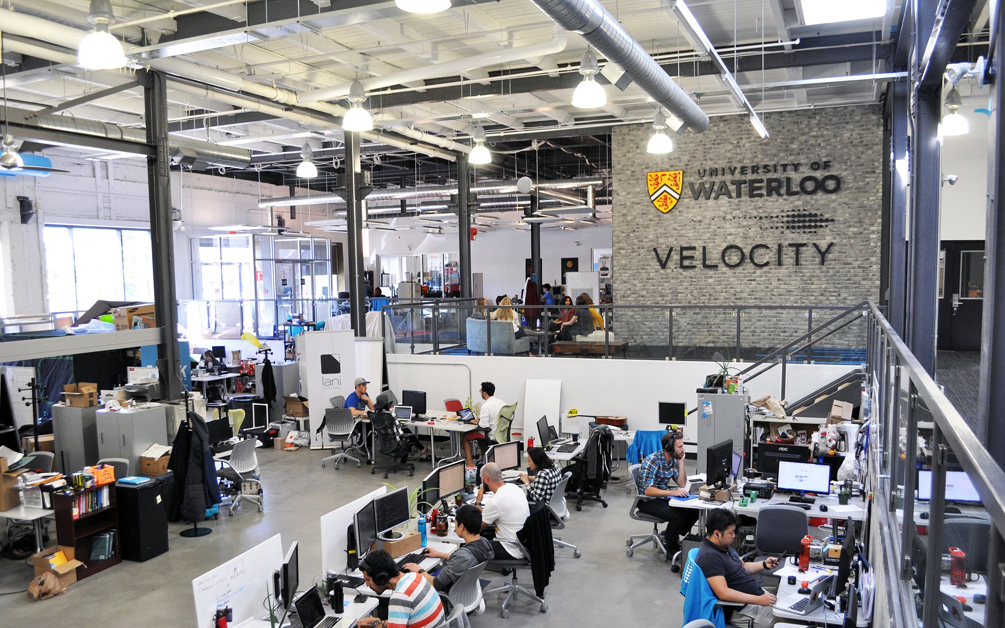 People working in the Velocity garage