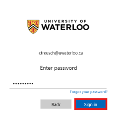 UWaterloo email sign-on