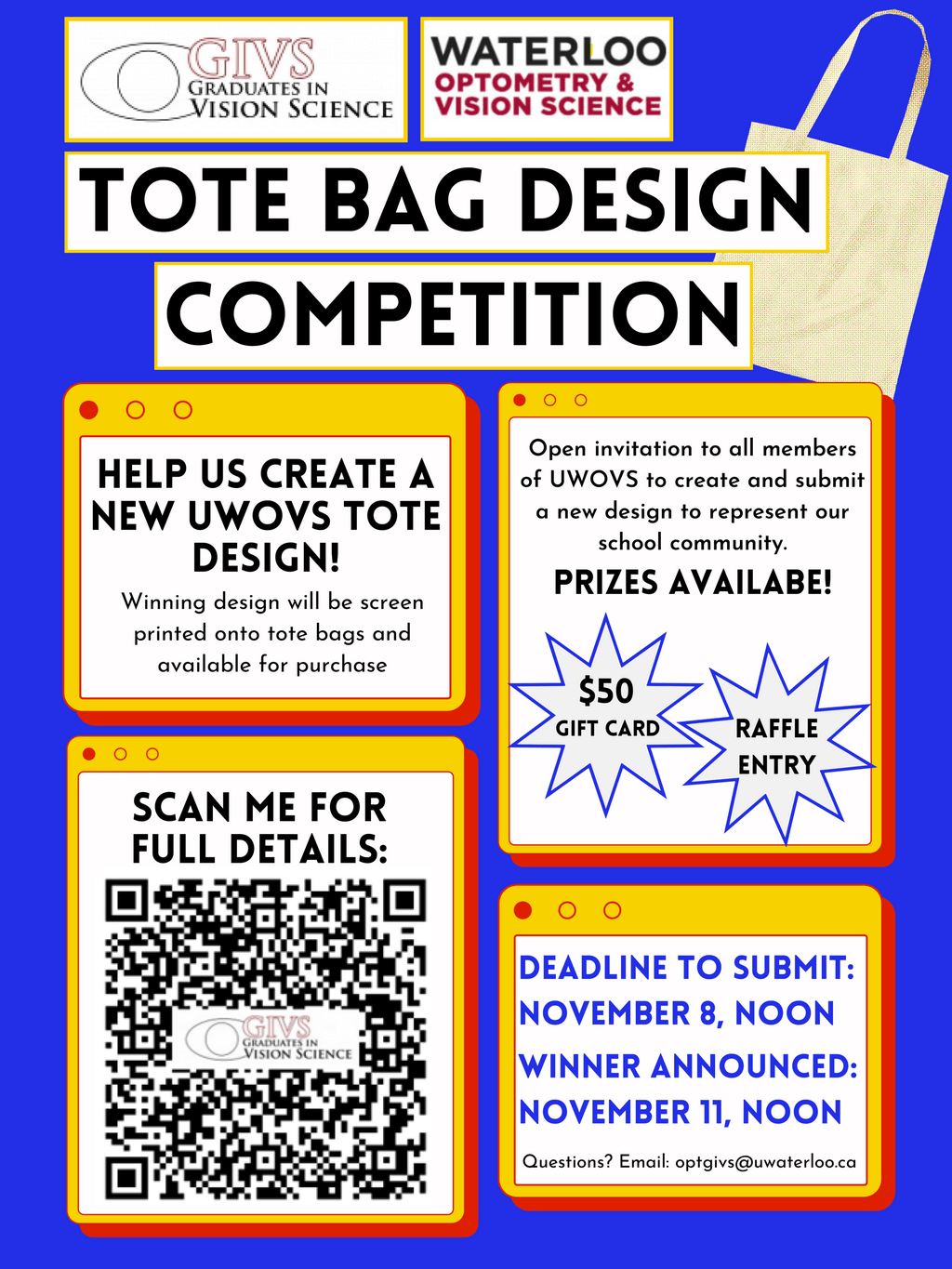 GIVS tote bag design competition poster