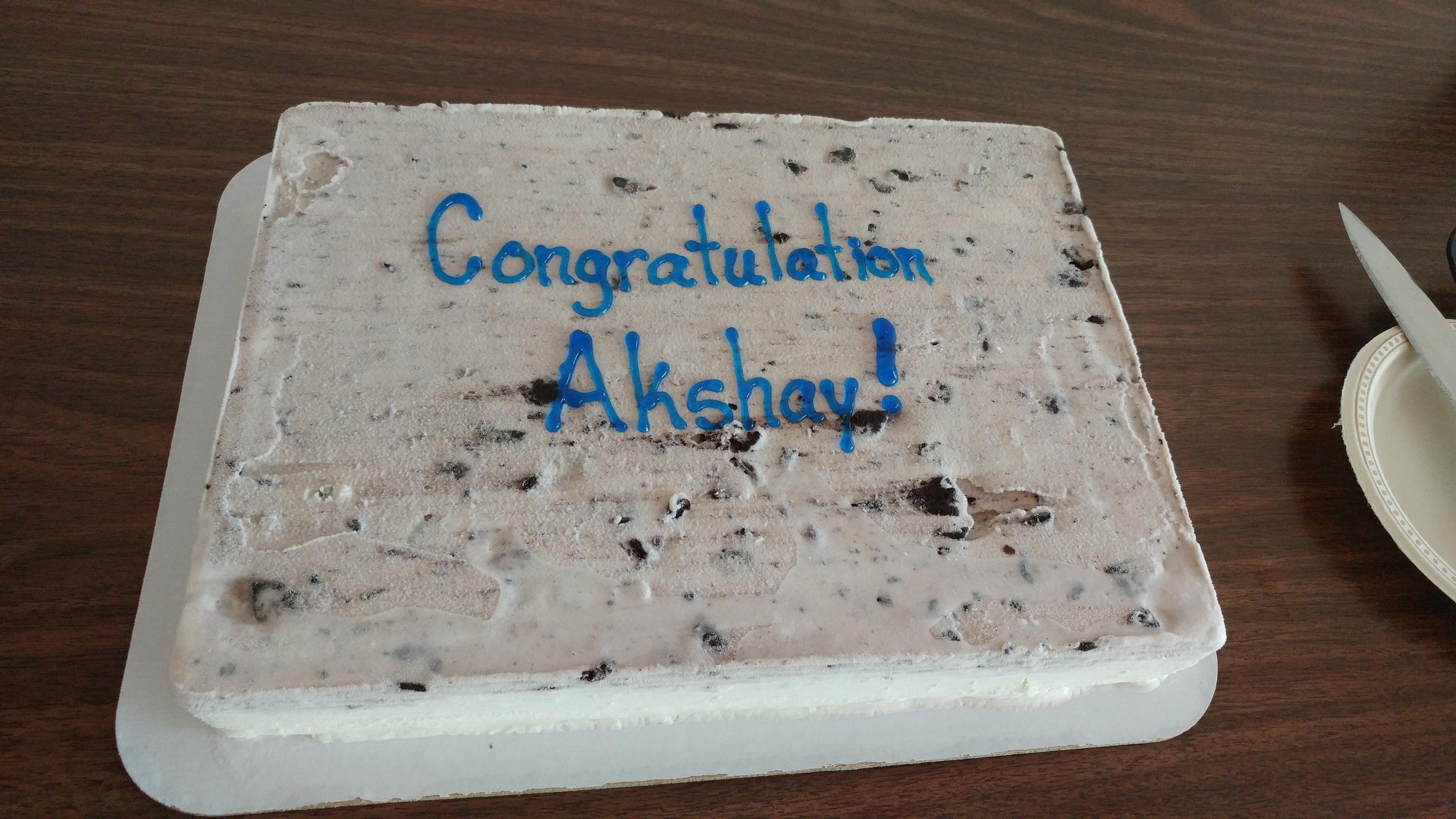 Akshay's successful MSc defense celebration