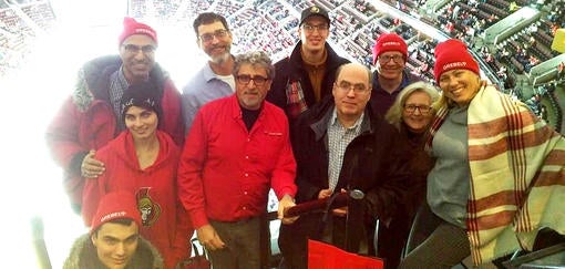 Grebel alumni at Senators game