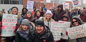 Grebel students at the Women's March in Kitchener