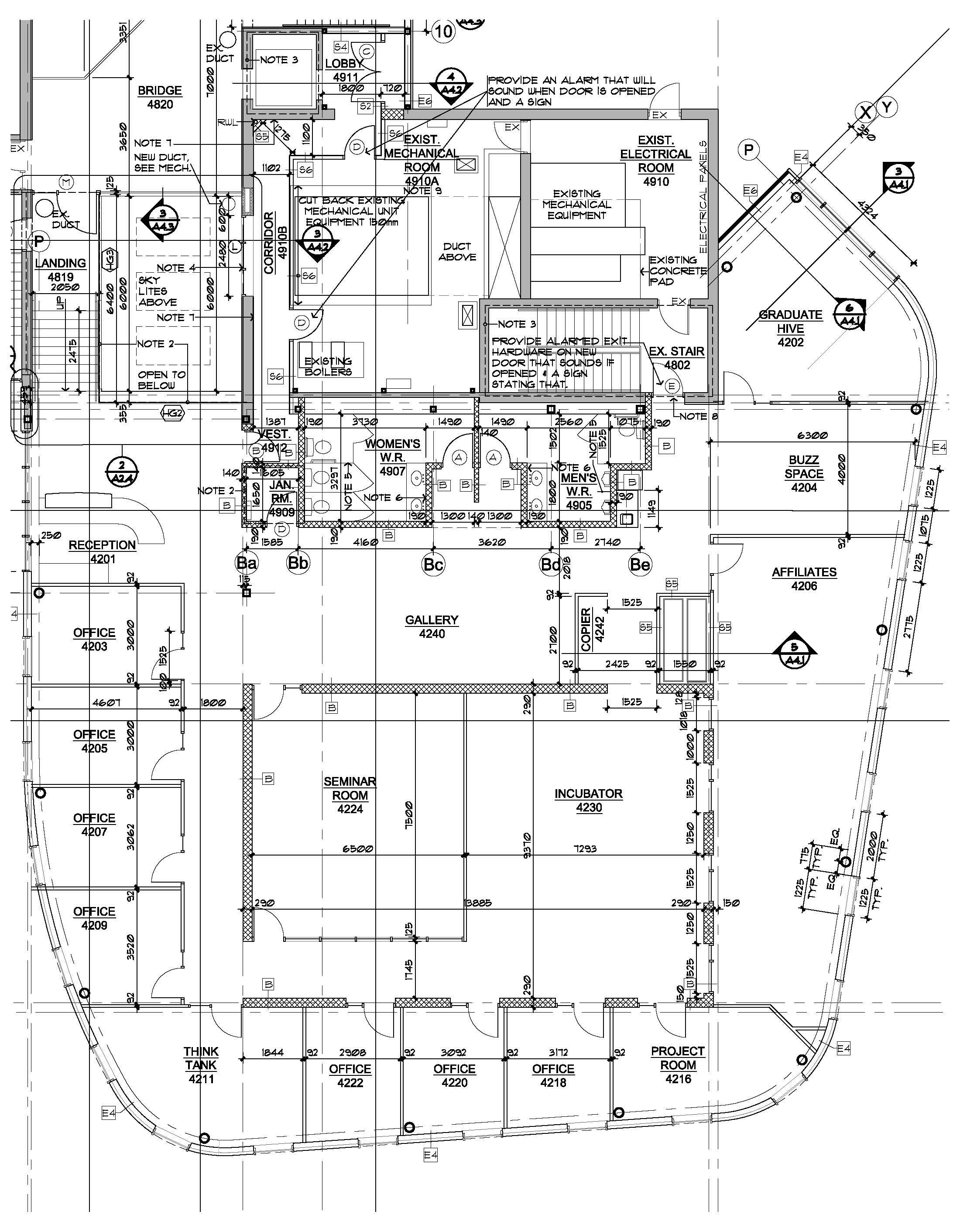 Floor plan for level four in detail.