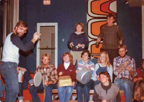 Vern Gingrich directs a band of students