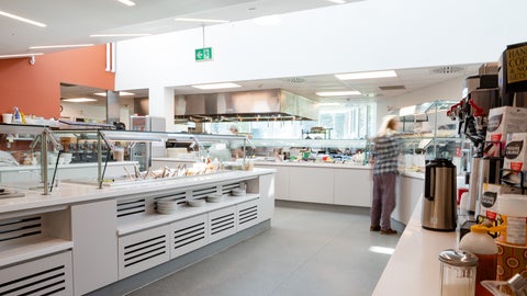 The Grebel kitchen servery, is bright and open