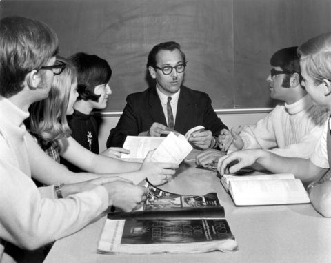 Walter Klaassen leading a seminar class in 1969