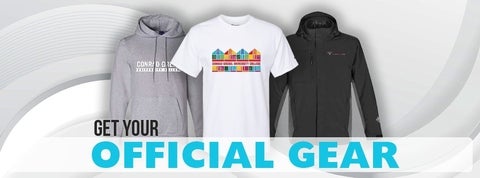 a sweater, t-shirt, jacket with grebel designs. "Get your official gear".