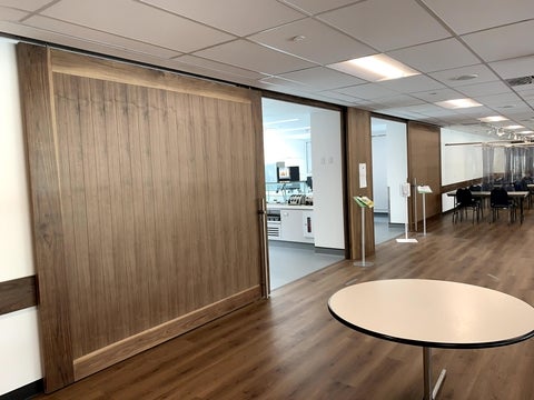 kitchen doors and a table 