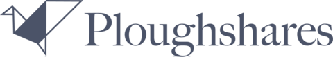 ploughshares logo with origami bird 