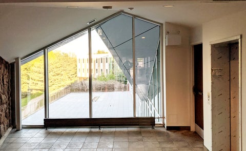 Grebel patio from the chapel foyer windows 