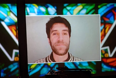 Jesse Matas portrait on a screen