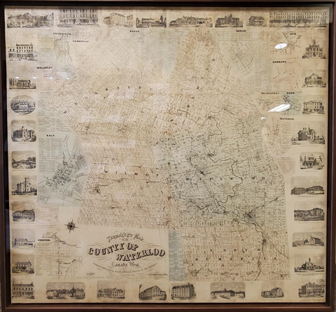  map of Waterloo County from 1861