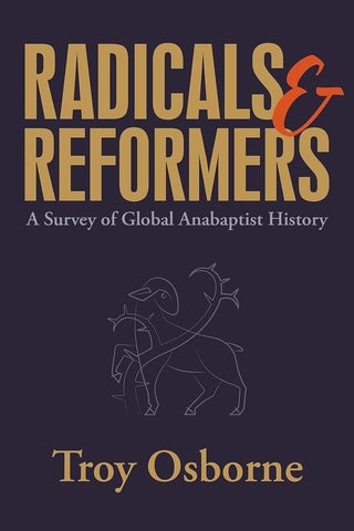 dark purple book cover with sheep and vine picture with title "Radicals & Reformers"