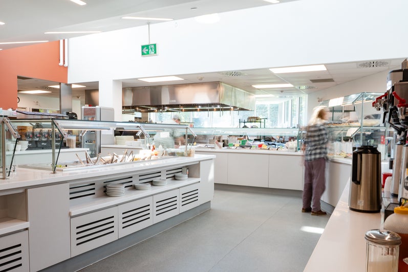 The Grebel kitchen servery, is bright and open