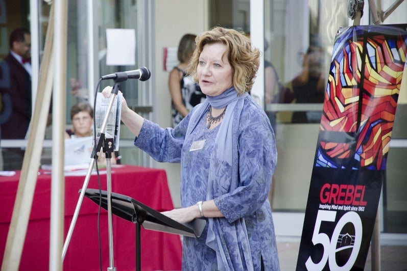 speaker talking about book