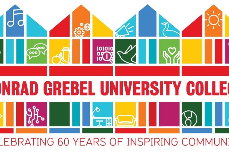 rainbow blocks recreate the grebel residence, with little icons in them.