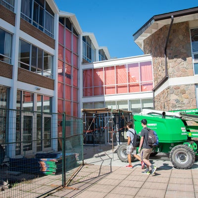 Construction moves to the chapel and residence stairway
