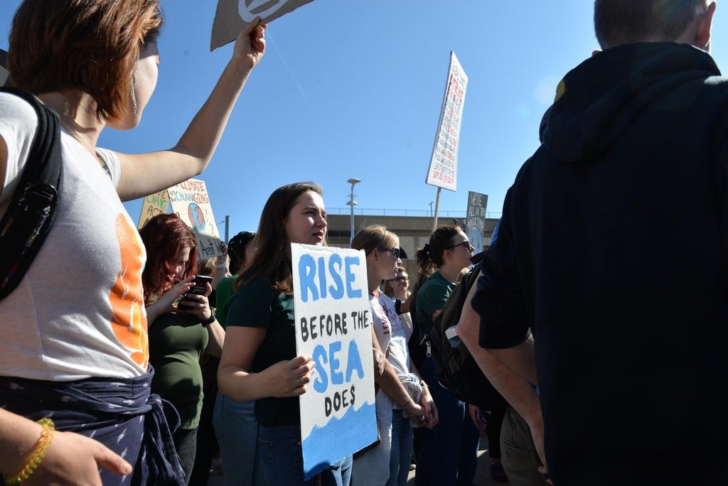 Grebel students at the Global Climate Strike in Waterloo