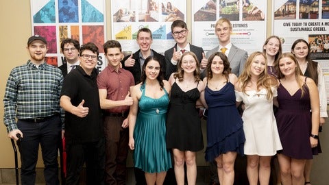 group of students in fancy dress