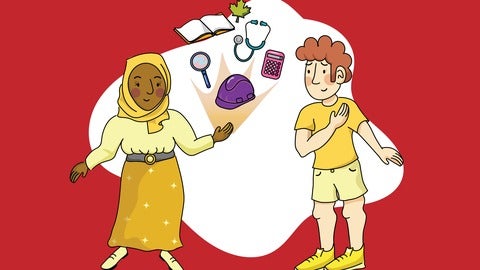 Illustration of two students