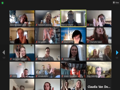 students during virtual convocation on zoom