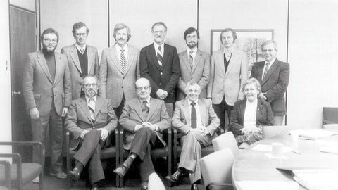 Faculty of Grebel posing together