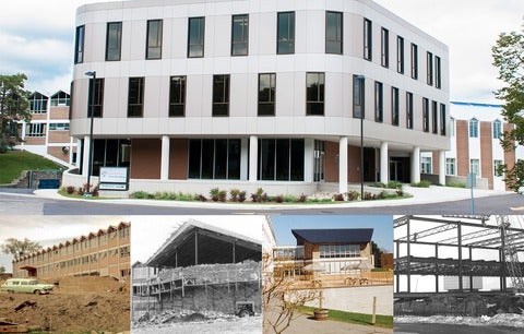 different shots of Grebel buildings throughout the years 