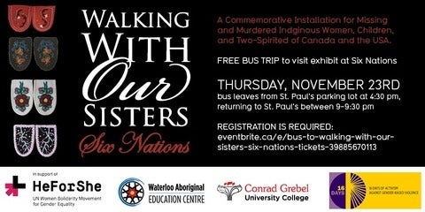 Poster for Walking with Our Sisters Six Nations Event