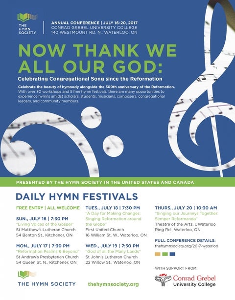 Now Thank We All Our God: Hymn Festival Poster 2017