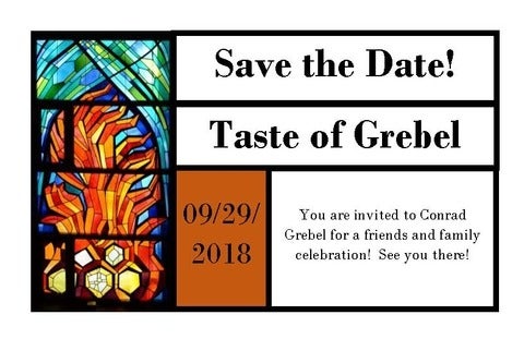 Taste of Grebel invitation September 29, 2018