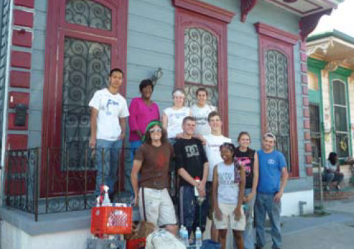 Half the New Orleans team worked on Miss. Vassel’s house