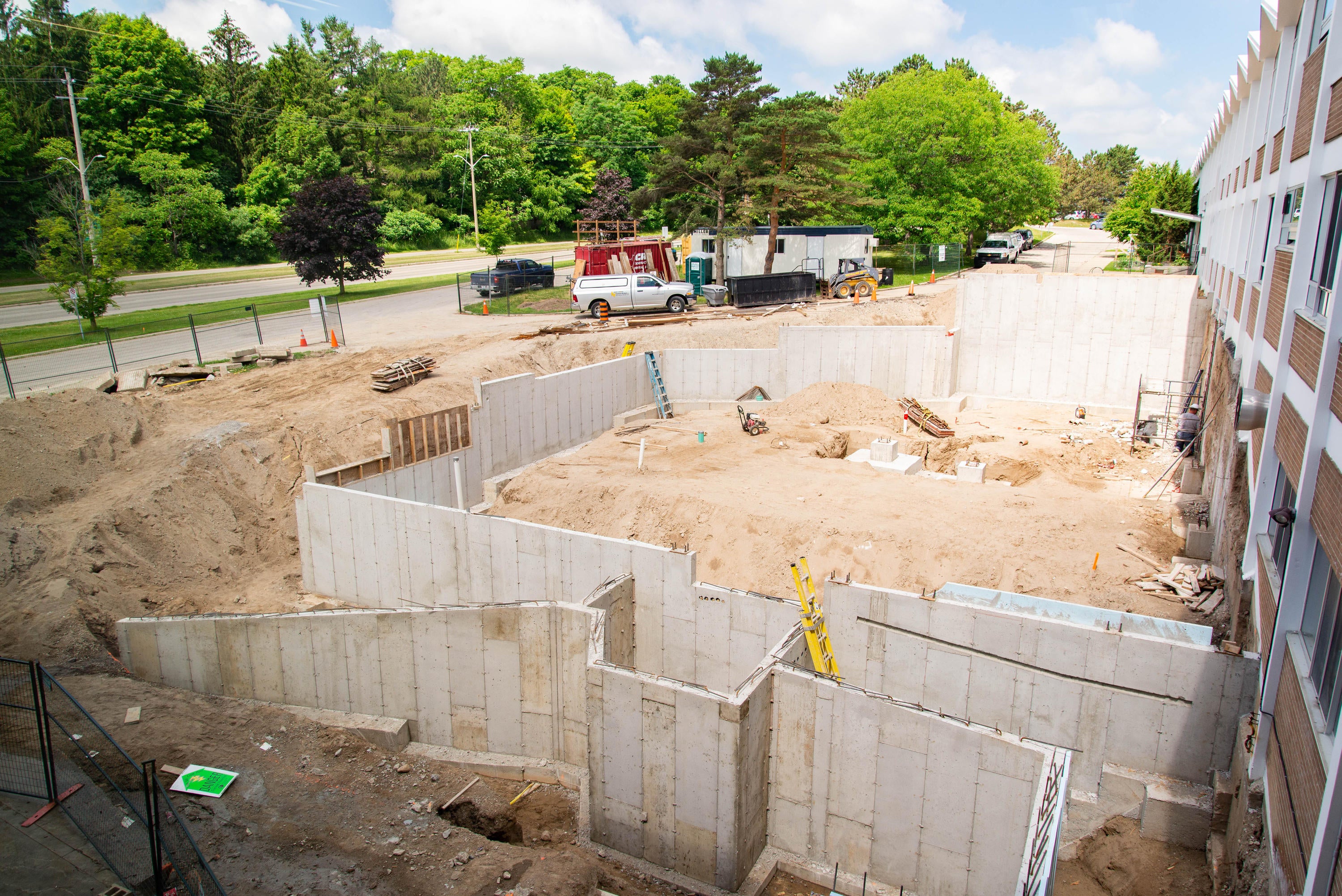 concrete walls go up during construction