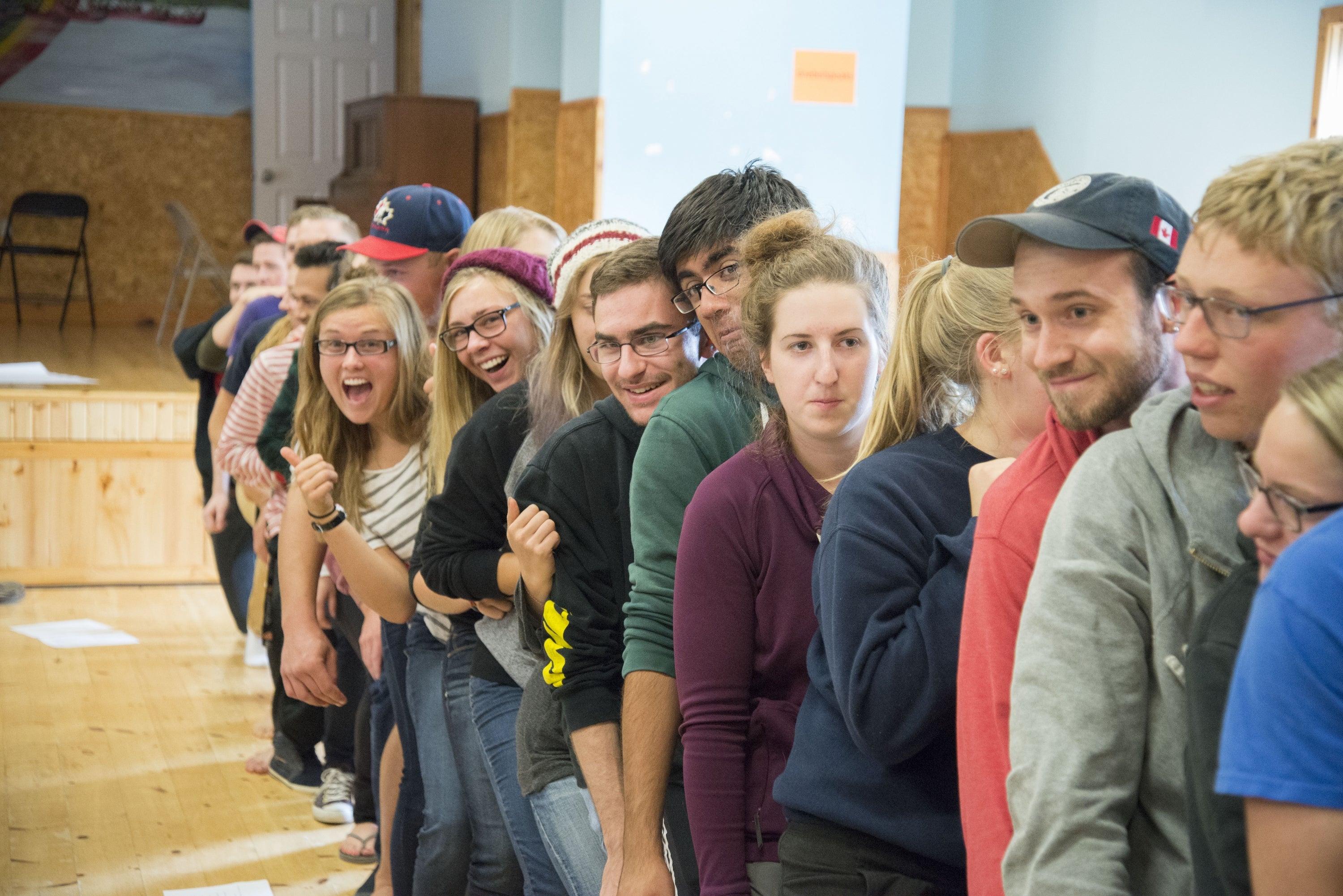 students standing in a line