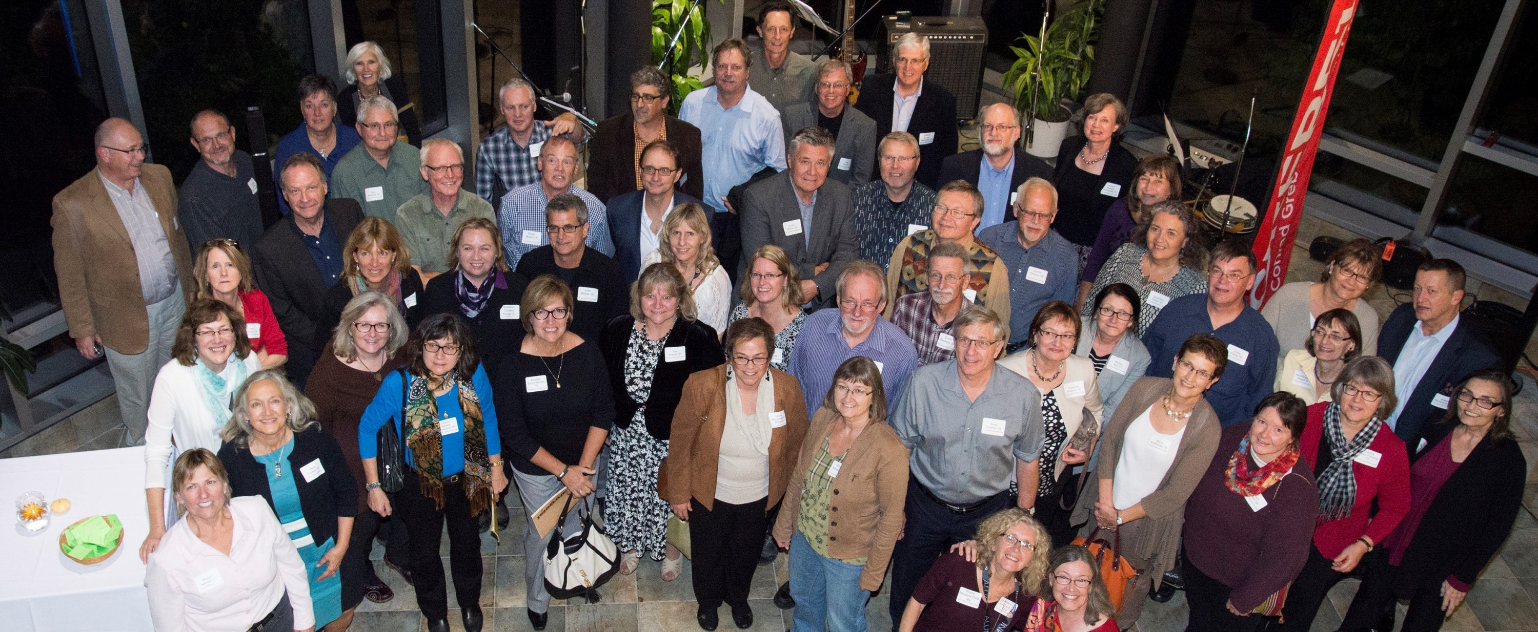 70's reunion group photo of the Grebel Alumni