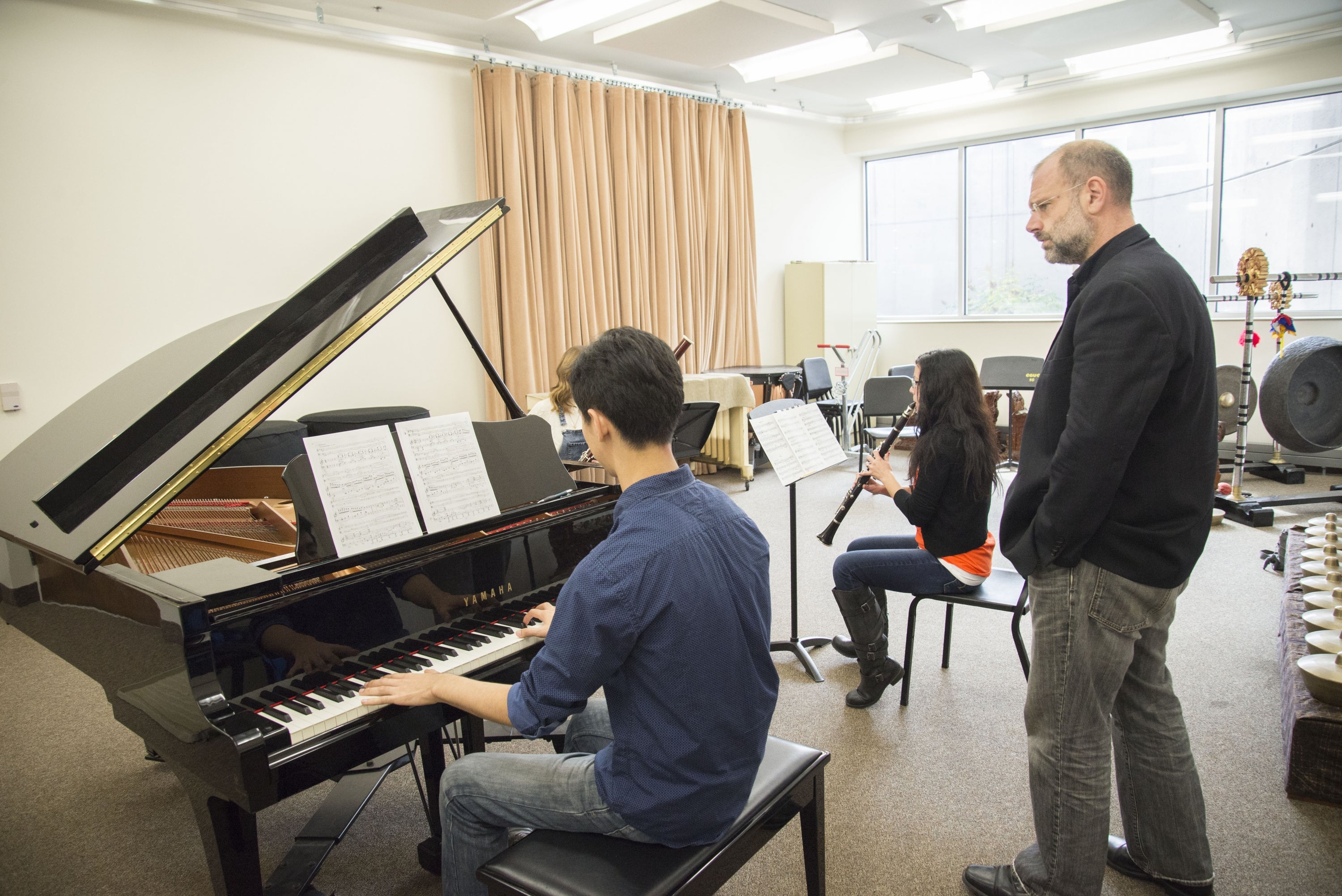 Students Playing music at Ensemble Rehearsal Studio