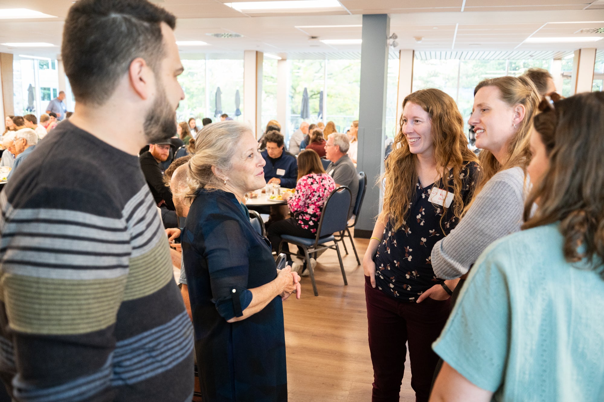 Grebel alumni speak to former director of student services Mary Brubacher-Zehr