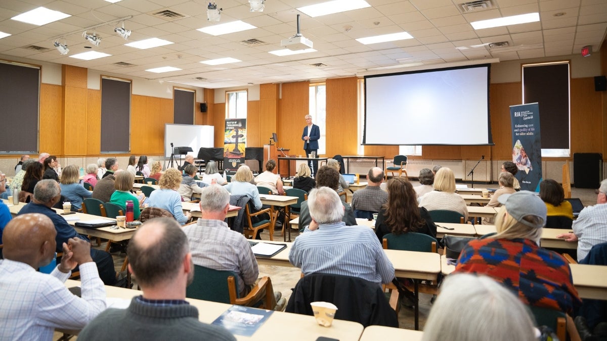 a seminar in the great hall with guest speaker