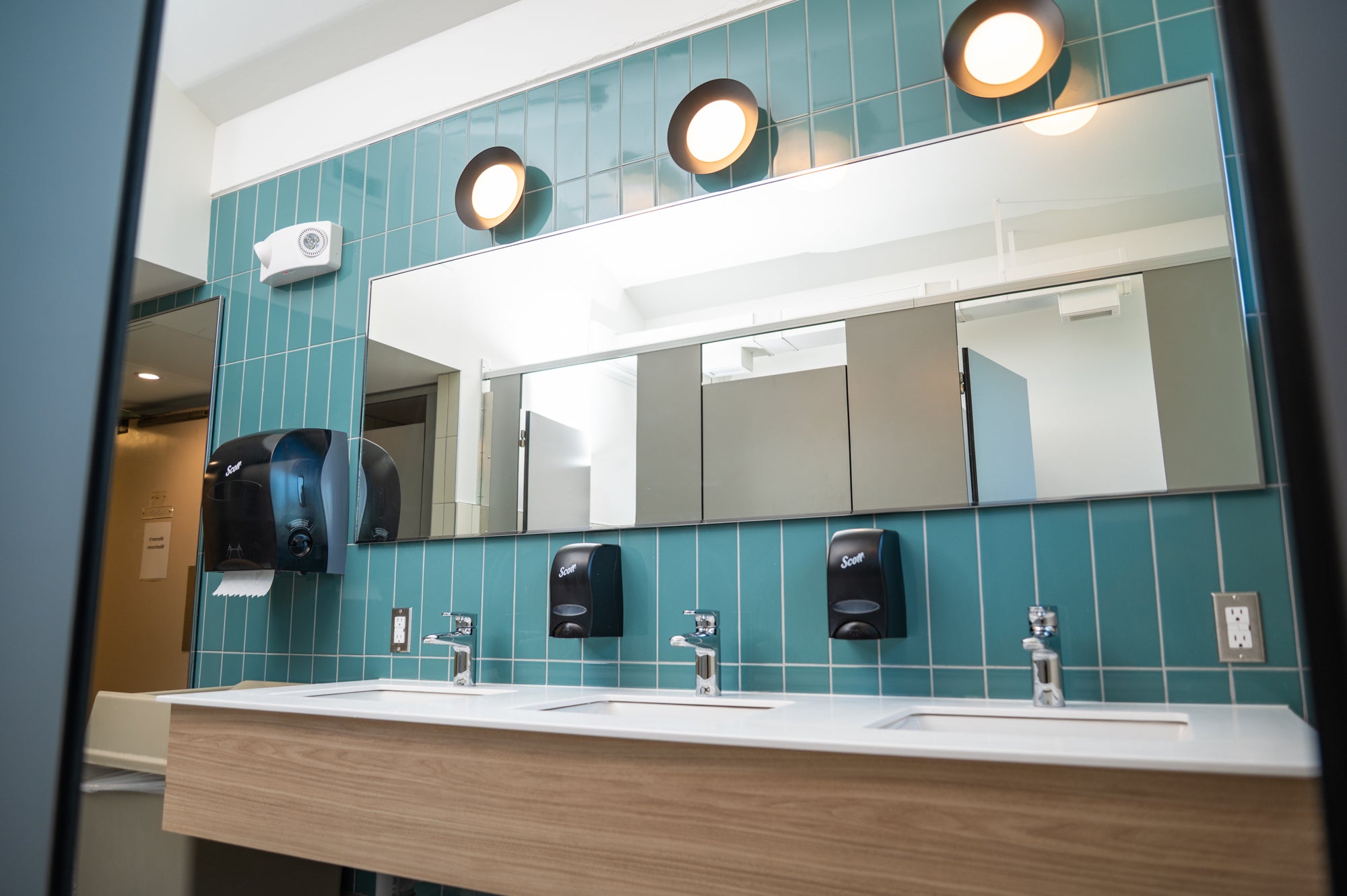 new sinks in the washroom