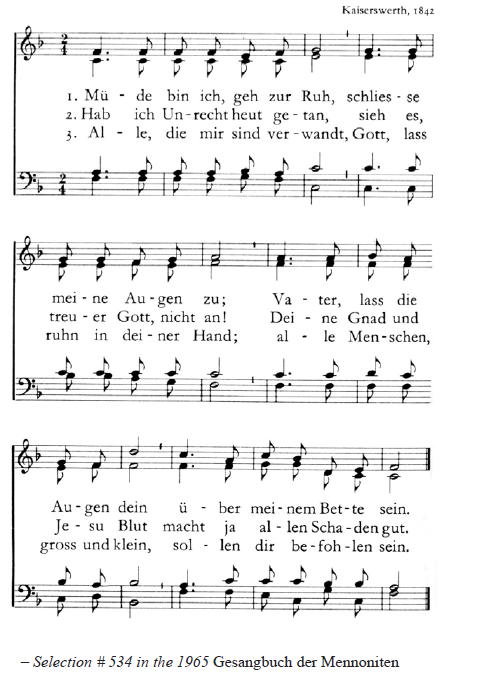 Selection #534 in the 1965 Gesangbuch der Mennoniten