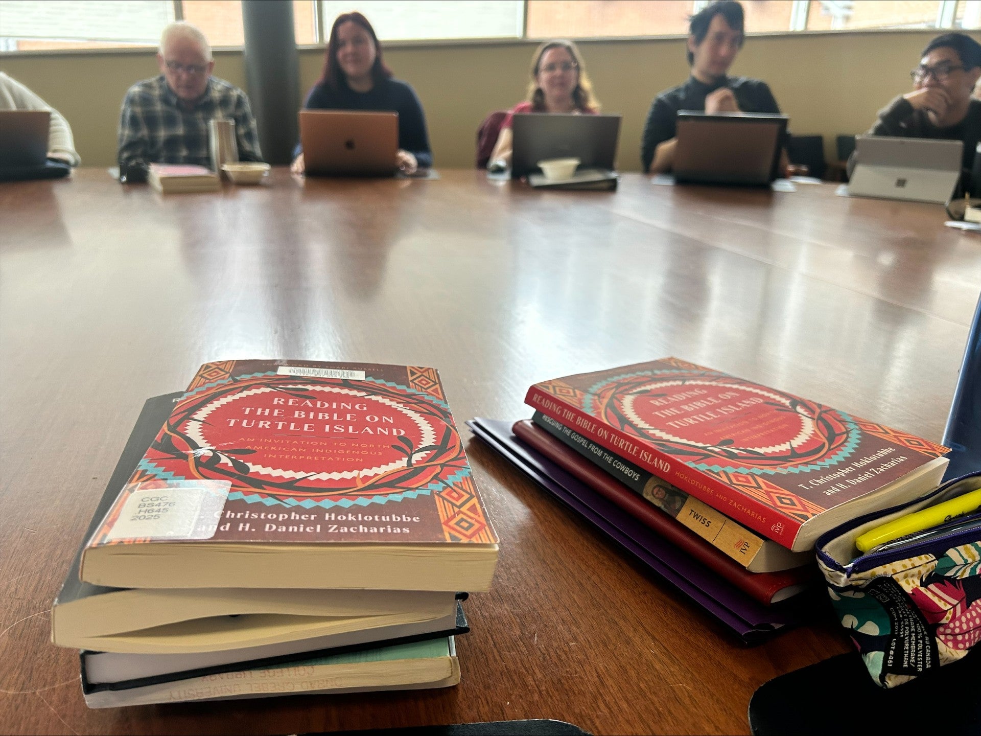 Class room view, MTS students with indigenous books.